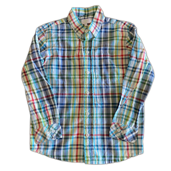 Alice Kathleen & Company Colorful Plaid Button-Up Shirt Boys' 8 - Picture 1 of 11